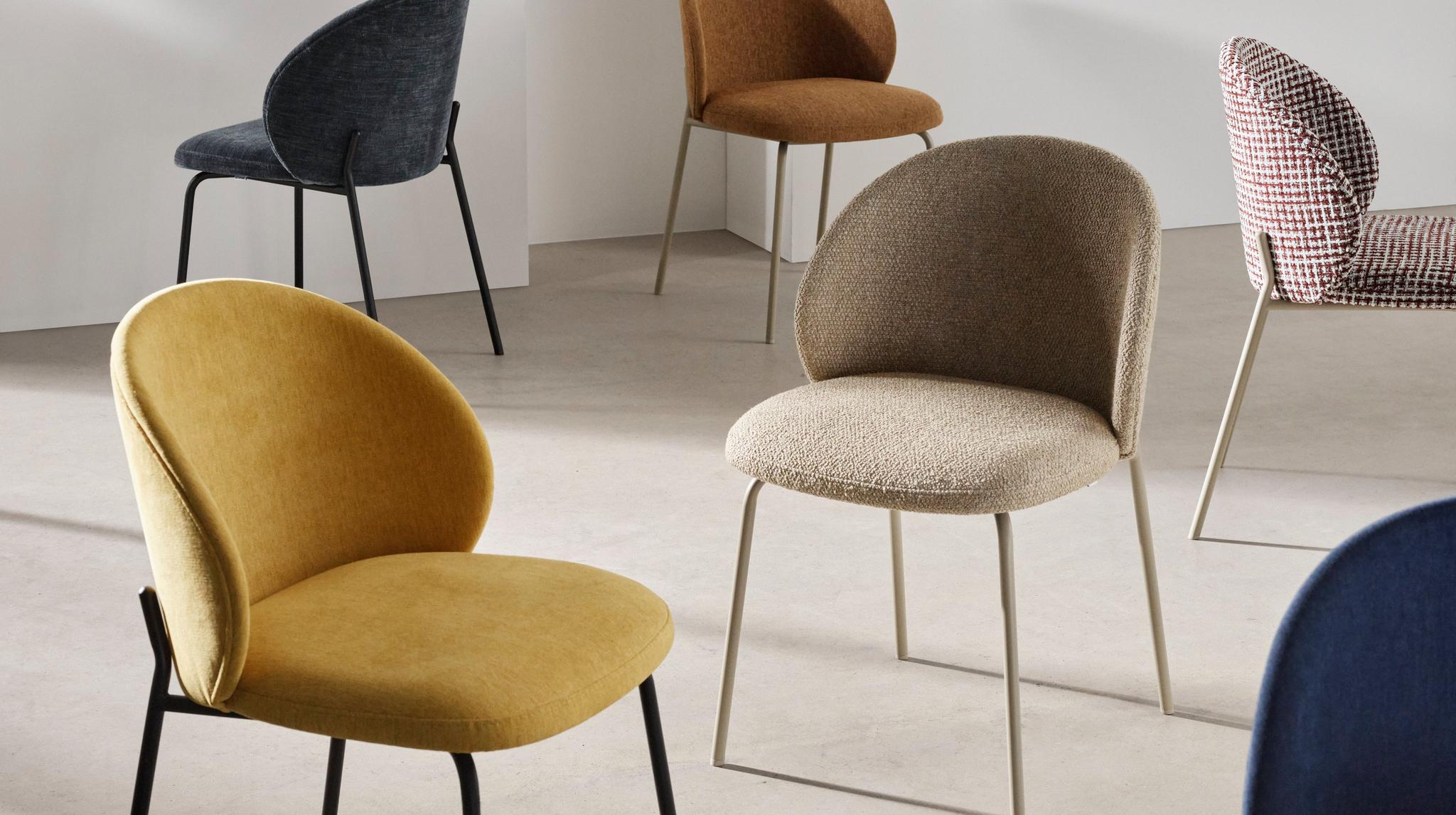 Pack de dos sillas Princeton negra tela Napoli BoConcept - Oro Oro-6