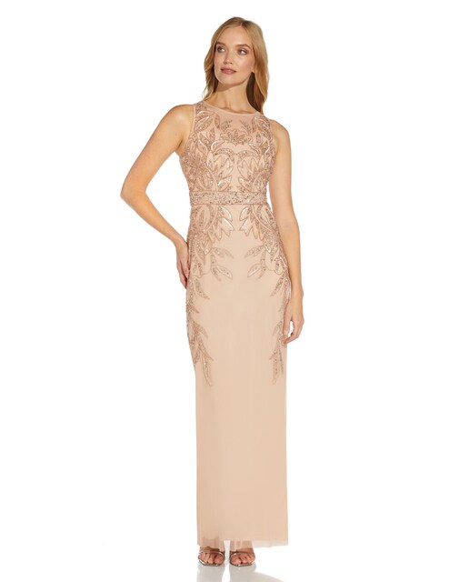 Imagen 0 de Vestido largo floral con lentejuelas