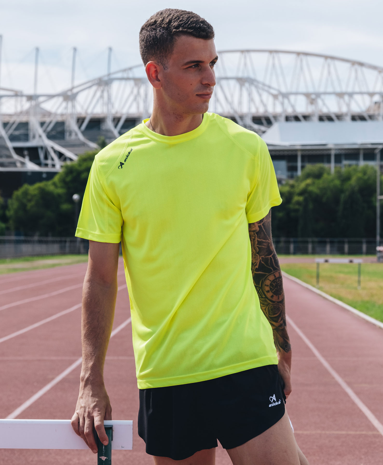 Camiseta deportiva de hombre RIO Asioka - Amarillo Flúor Amarillo Flúor-4