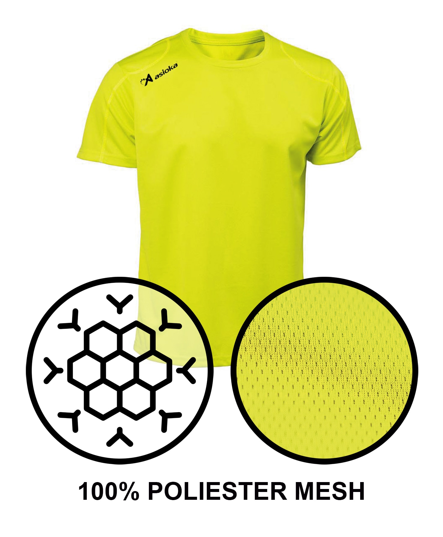 Camiseta deportiva de hombre RIO Asioka - Amarillo Flúor Amarillo Flúor-5