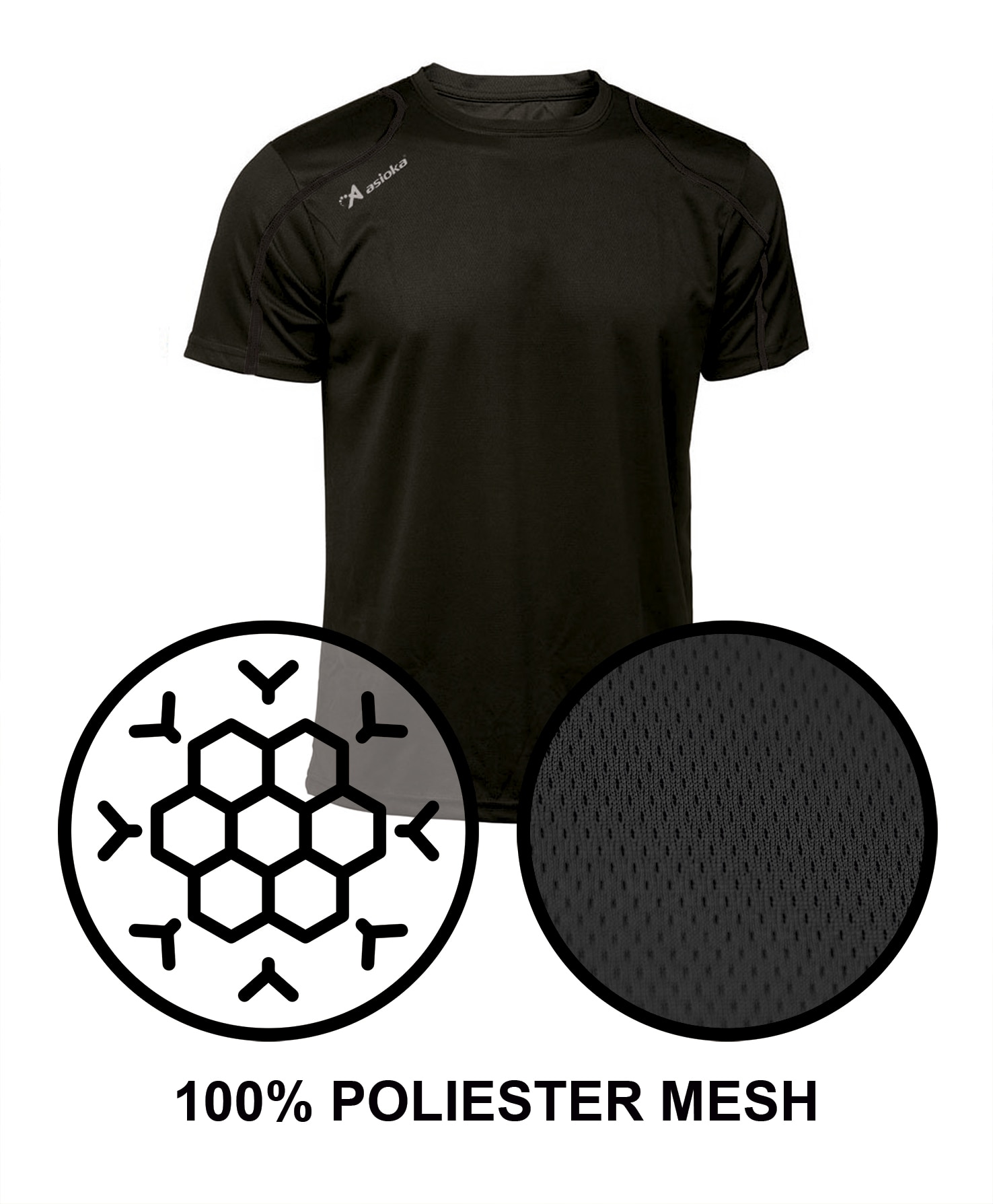 Imagen 5 de Camiseta deportiva de hombre RIO Asioka - Negro Negro