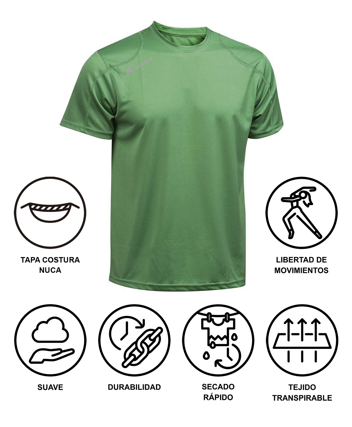 Camiseta deportiva de niño RIO Asioka - Verde Verde-6