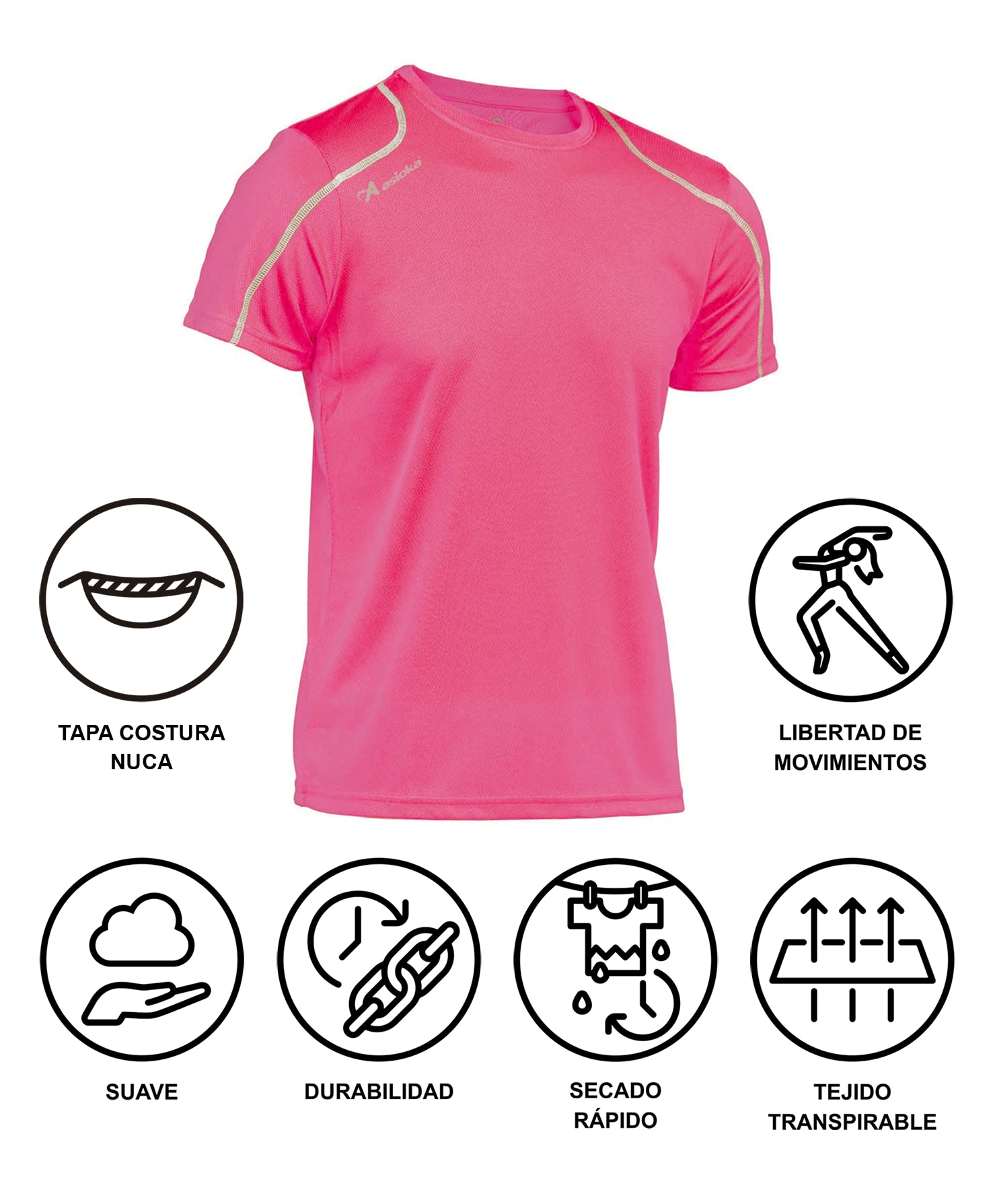 Camiseta deportiva de niño RIO Asioka - Fucsia Fucsia-6