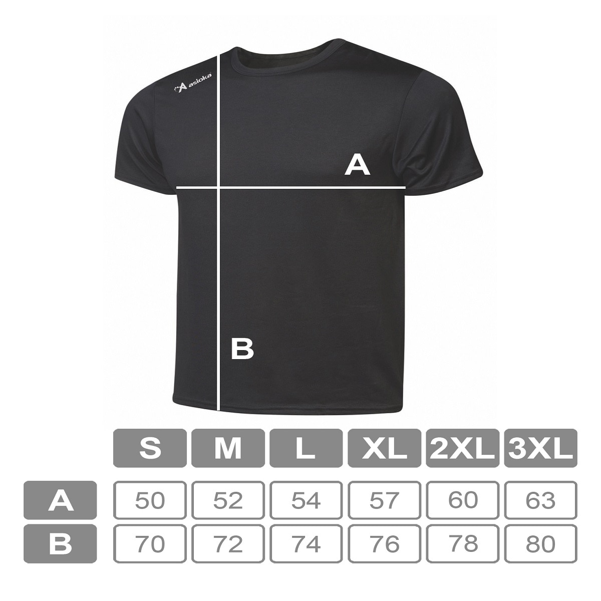 Camiseta de fútbol unisex PREMIUM Asioka - Negro Negro-8
