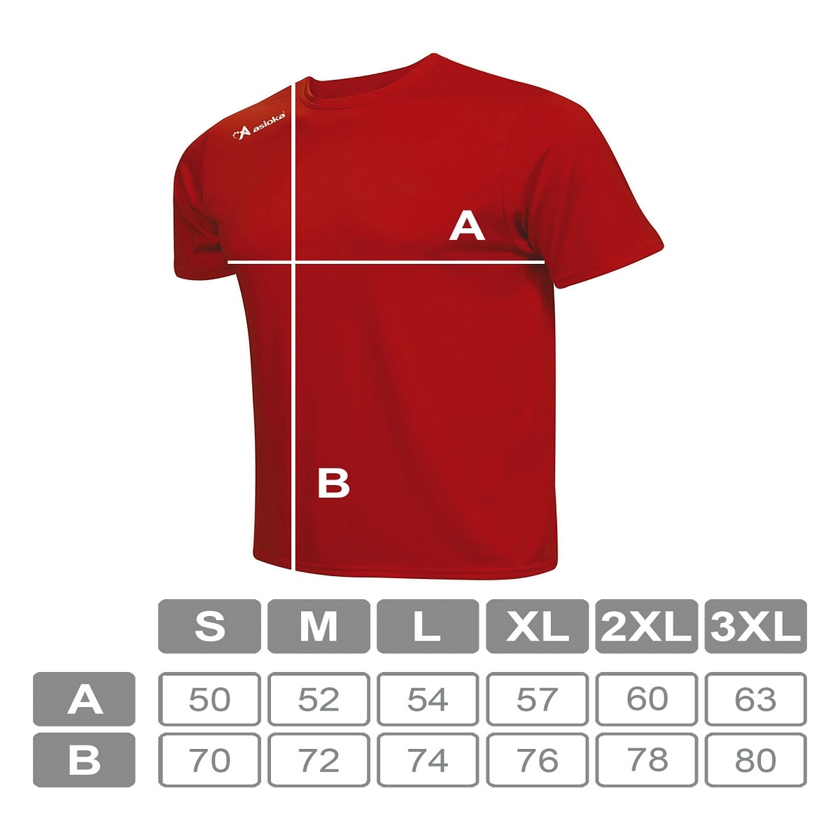 Camiseta de fútbol unisex PREMIUM Asioka - Rojo Rojo-8