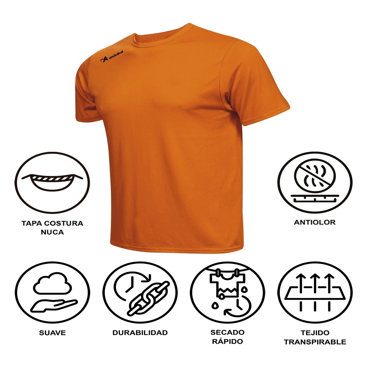 Camiseta de fútbol unisex PREMIUM Asioka - Naranja Naranja-7