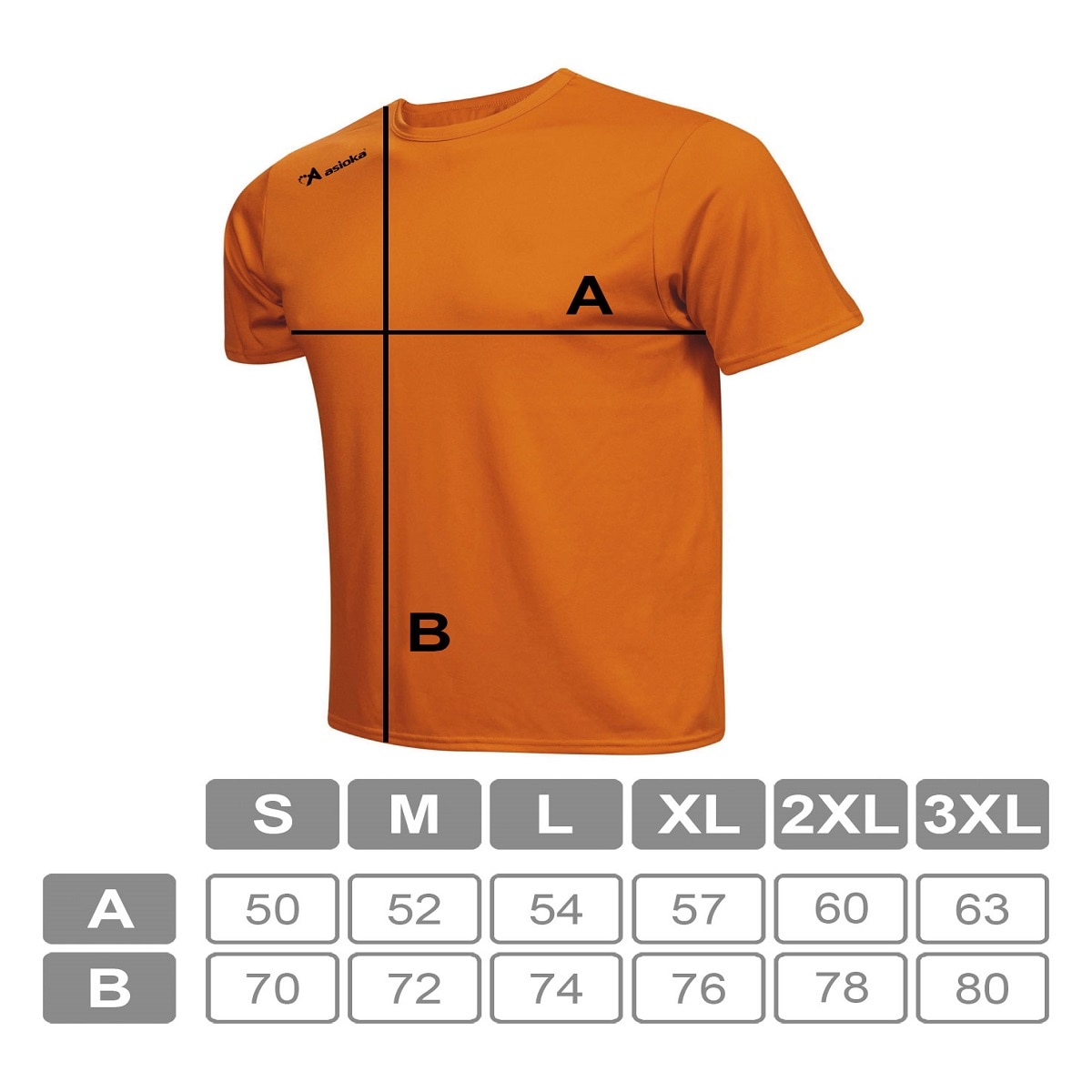 Camiseta de fútbol unisex PREMIUM Asioka - Naranja Naranja-8