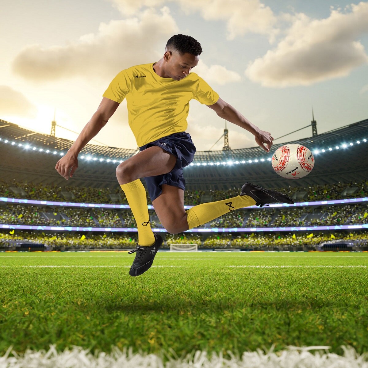 Imagen 5 de Camiseta de fútbol unisex PREMIUM Asioka - Amarillo Amarillo