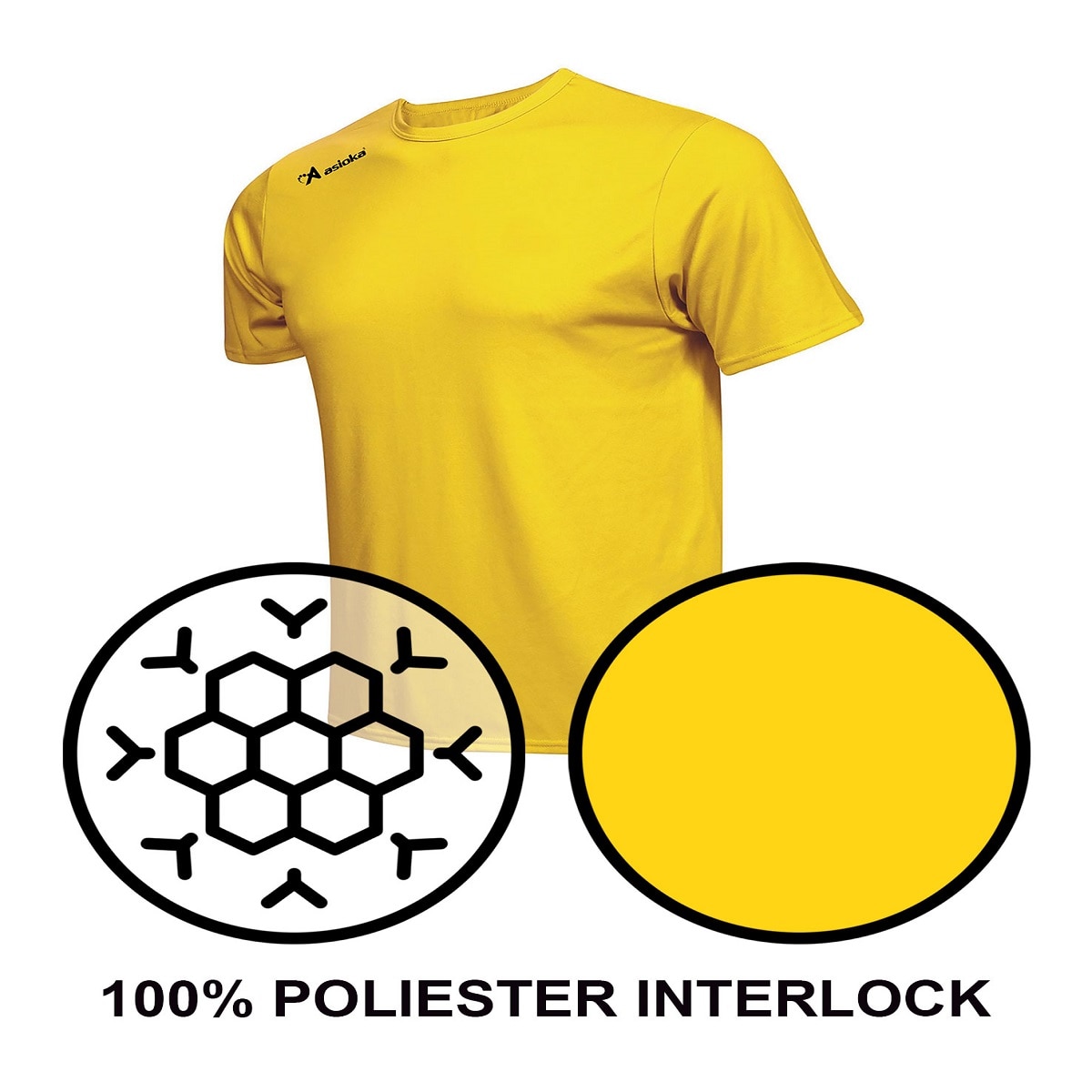 Imagen 6 de Camiseta de fútbol unisex PREMIUM Asioka - Amarillo Amarillo