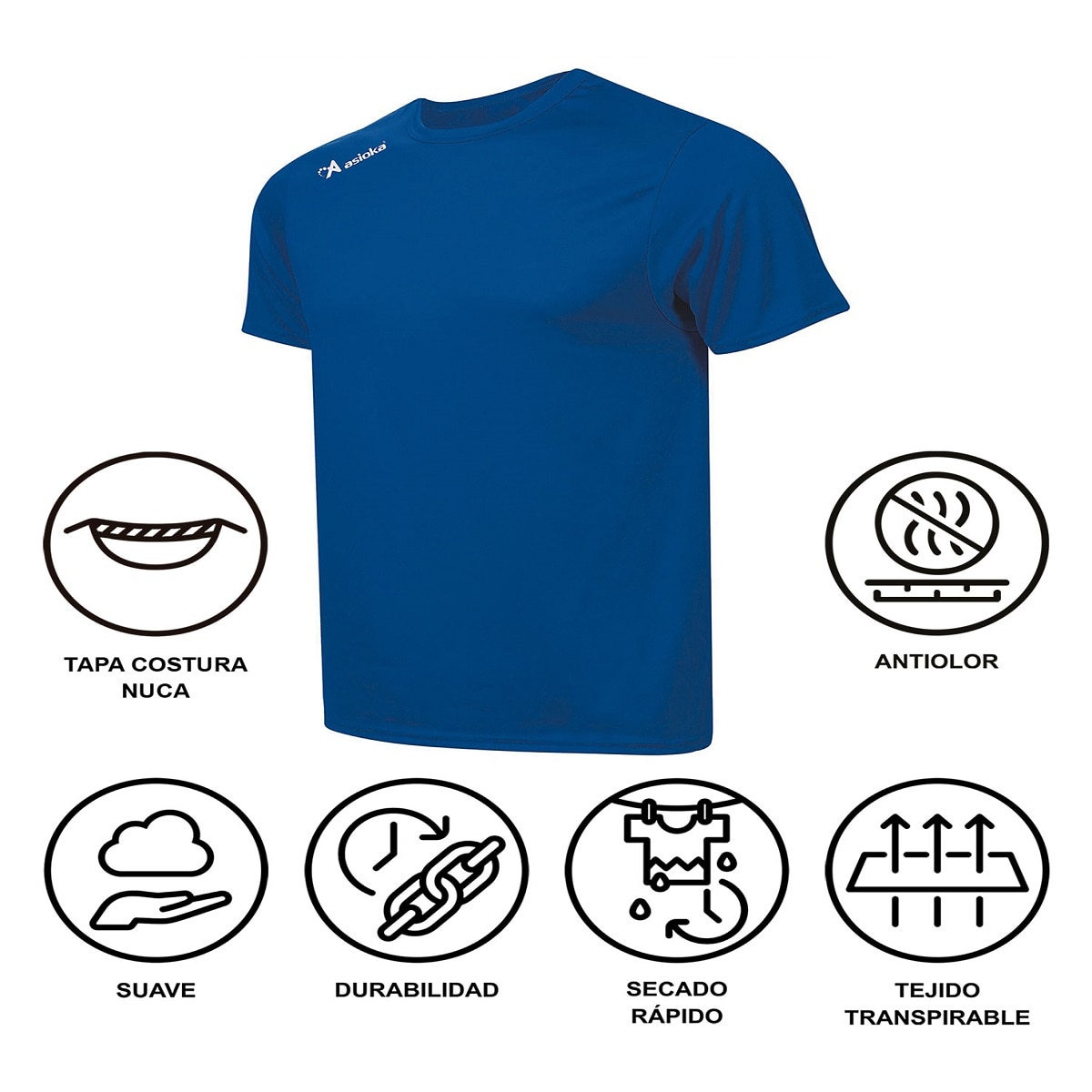 Camiseta de fútbol unisex PREMIUM Asioka - Azul royal Azul royal-7