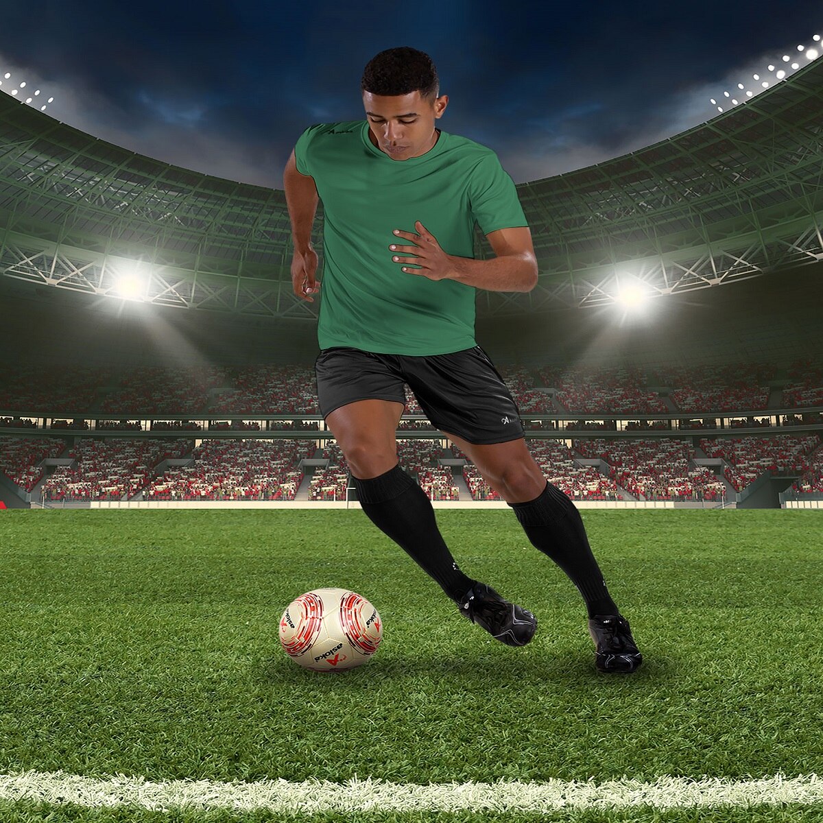 Camiseta de fútbol de niños PREMIUM Asioka - Verde Verde-5