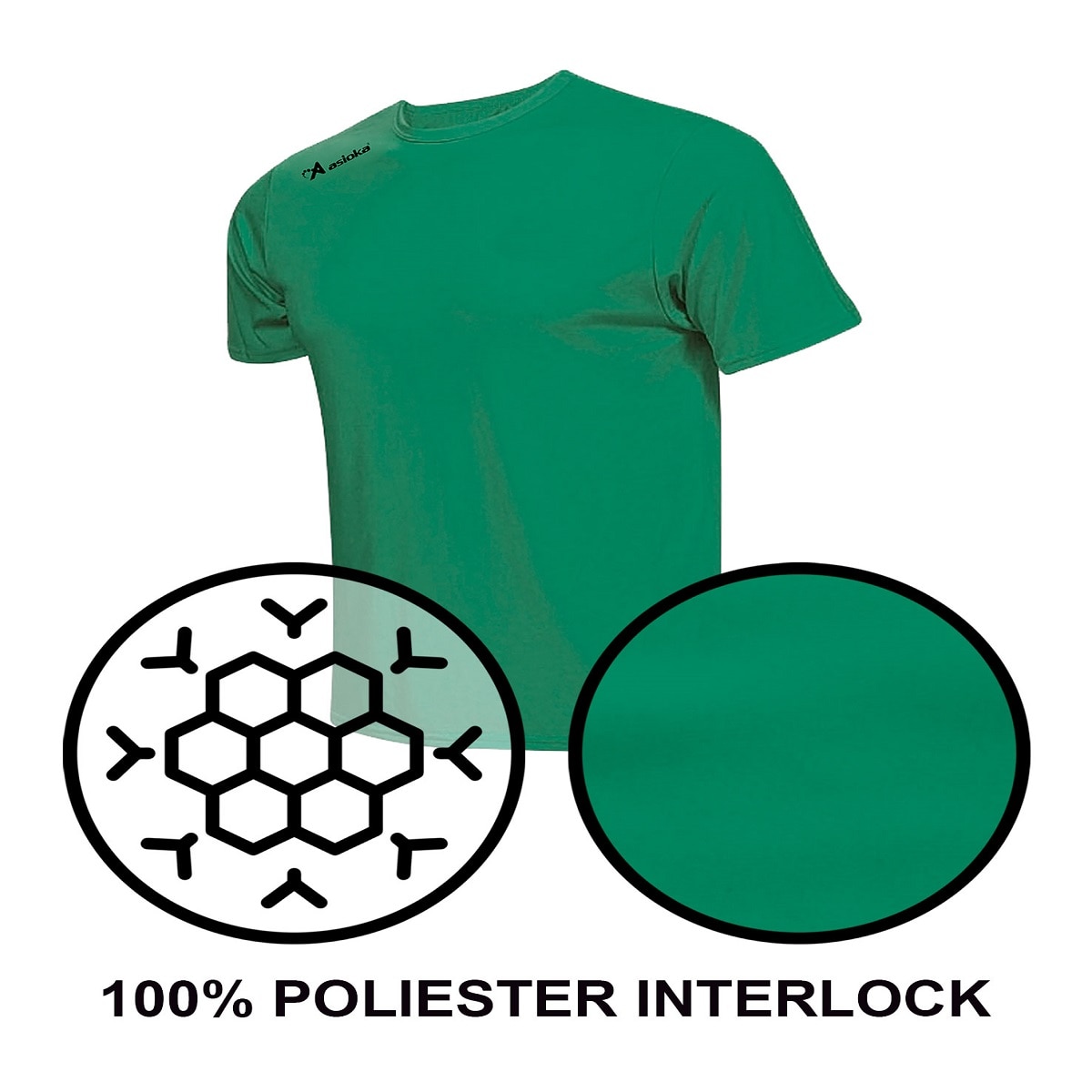 Camiseta de fútbol de niños PREMIUM Asioka - Verde Verde-6