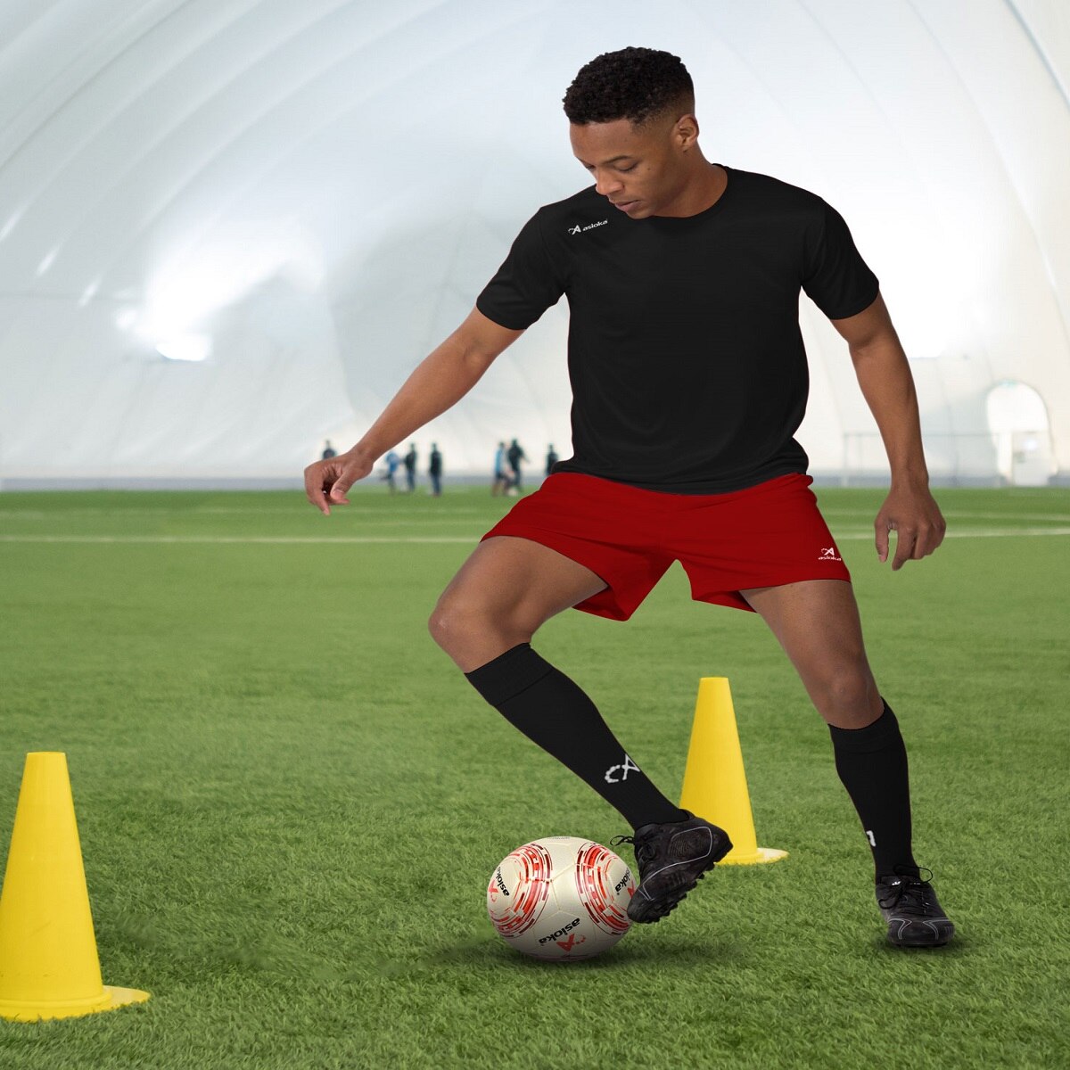 Camiseta de fútbol de niños PREMIUM Asioka - Negro Negro-5