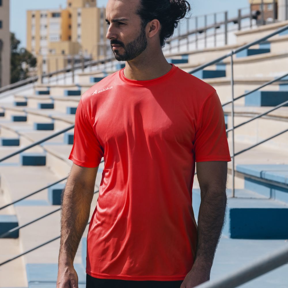 Camiseta de fútbol de niños PREMIUM Asioka - Rojo Rojo-2