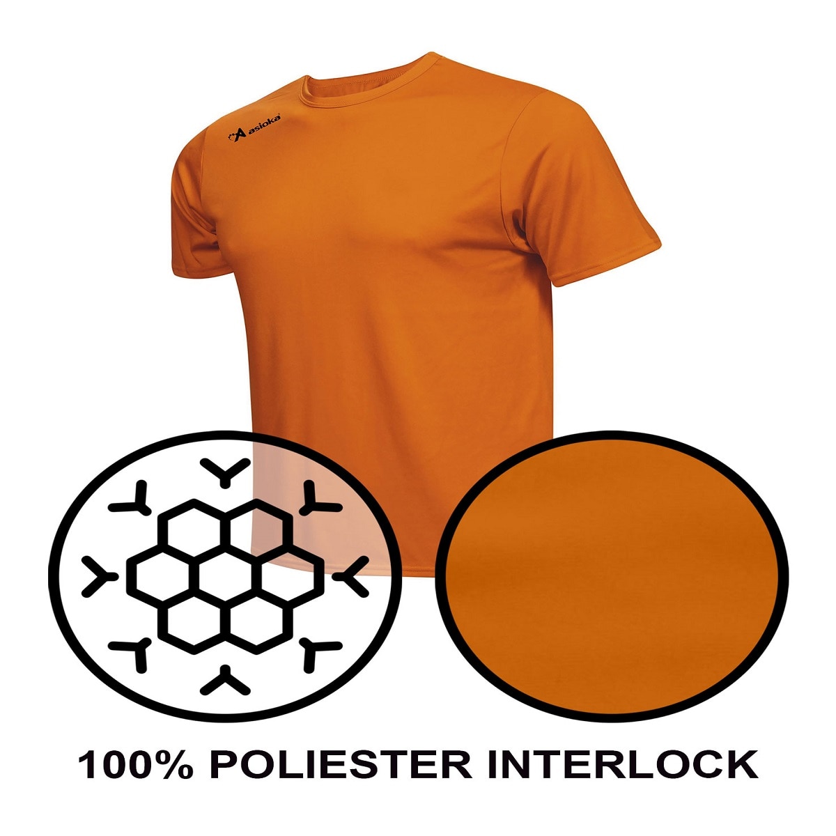Camiseta de fútbol de niños PREMIUM Asioka - Naranja Naranja-6