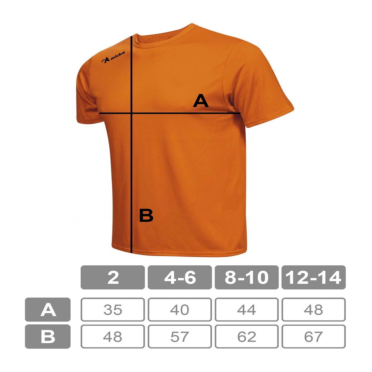 Camiseta de fútbol de niños PREMIUM Asioka - Naranja Naranja-8