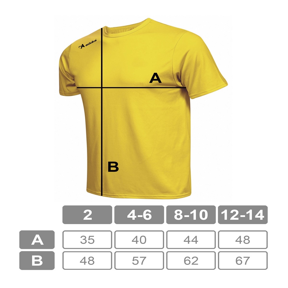 Camiseta de fútbol de niños PREMIUM Asioka - Amarillo Amarillo-8