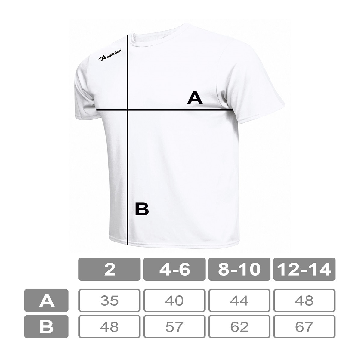 Camiseta de fútbol de niños PREMIUM Asioka - Blanco Blanco-7