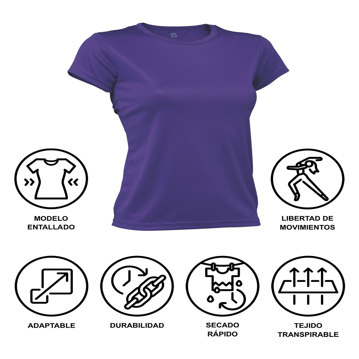 Imagen 5 de Camiseta deportiva de mujer PO Asioka - Morado Morado