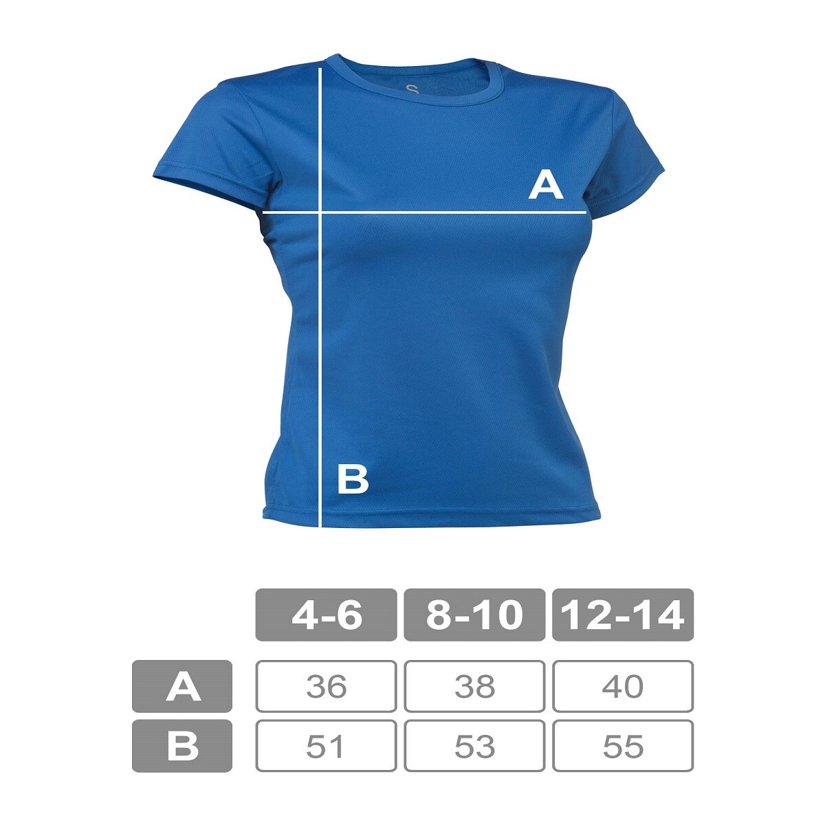 Camiseta deportiva de niña PO Asioka - Azul royal Azul royal-6