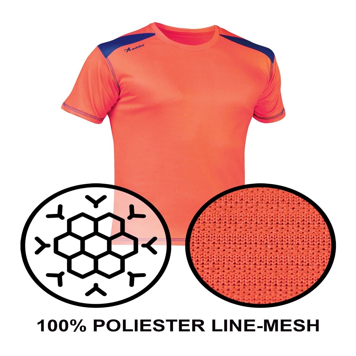 Camiseta de Running de hombre VOLGA Asioka - Naranja fuerte Naranja fuerte-5