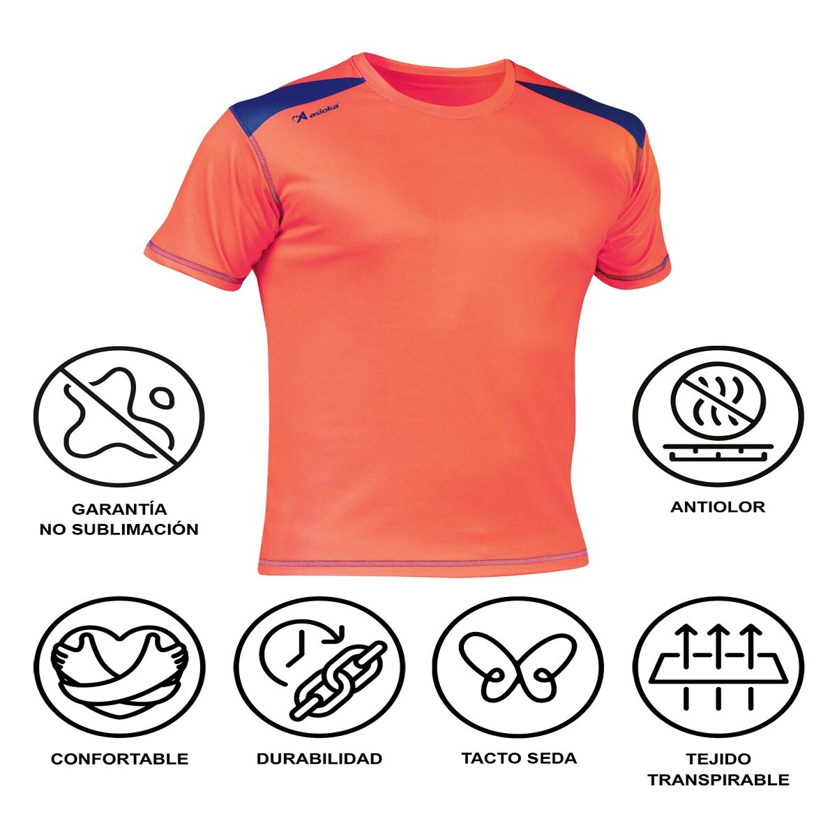 Camiseta de Running de hombre VOLGA Asioka - Naranja fuerte Naranja fuerte-6