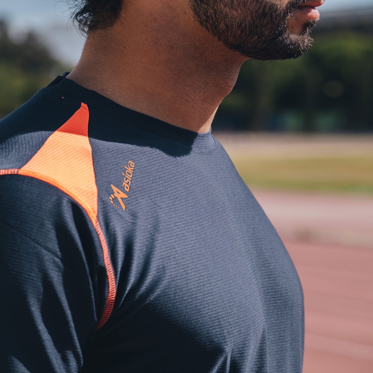 Camiseta de Running de hombre VOLGA Asioka - Gris / Naranja Gris / Naranja-2
