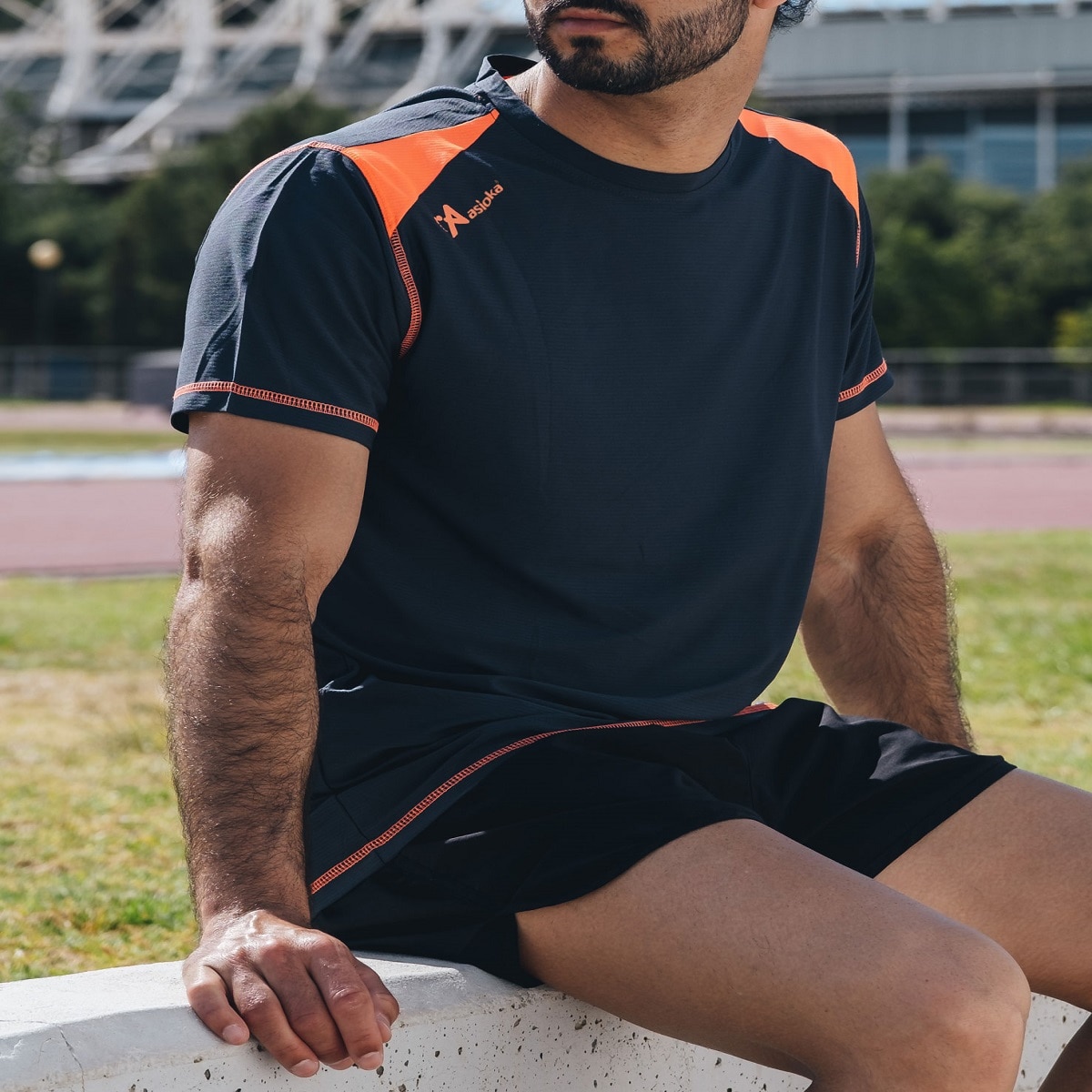 Camiseta de Running de hombre VOLGA Asioka - Gris / Naranja Gris / Naranja-3