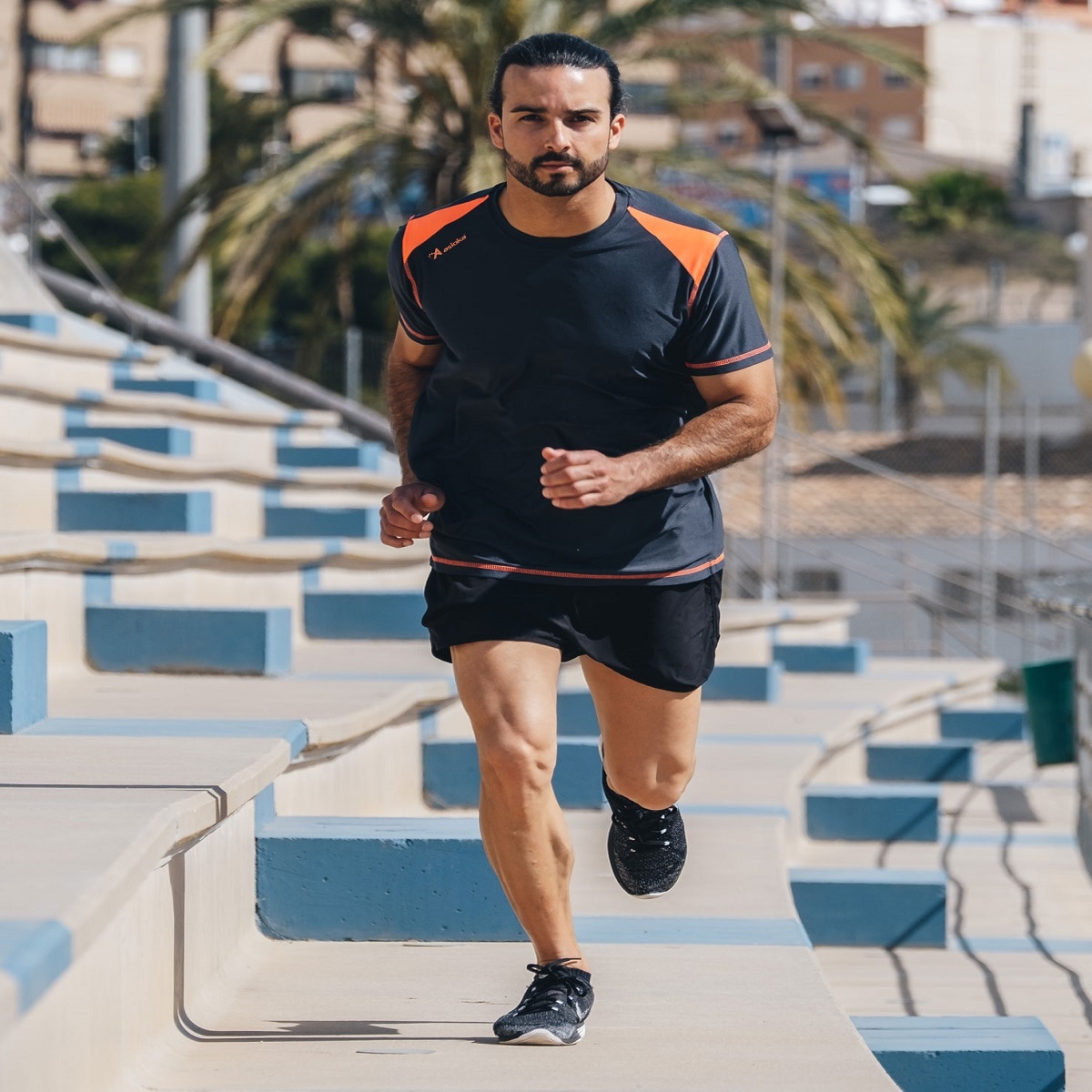 Camiseta de Running de hombre VOLGA Asioka - Gris / Naranja Gris / Naranja-4
