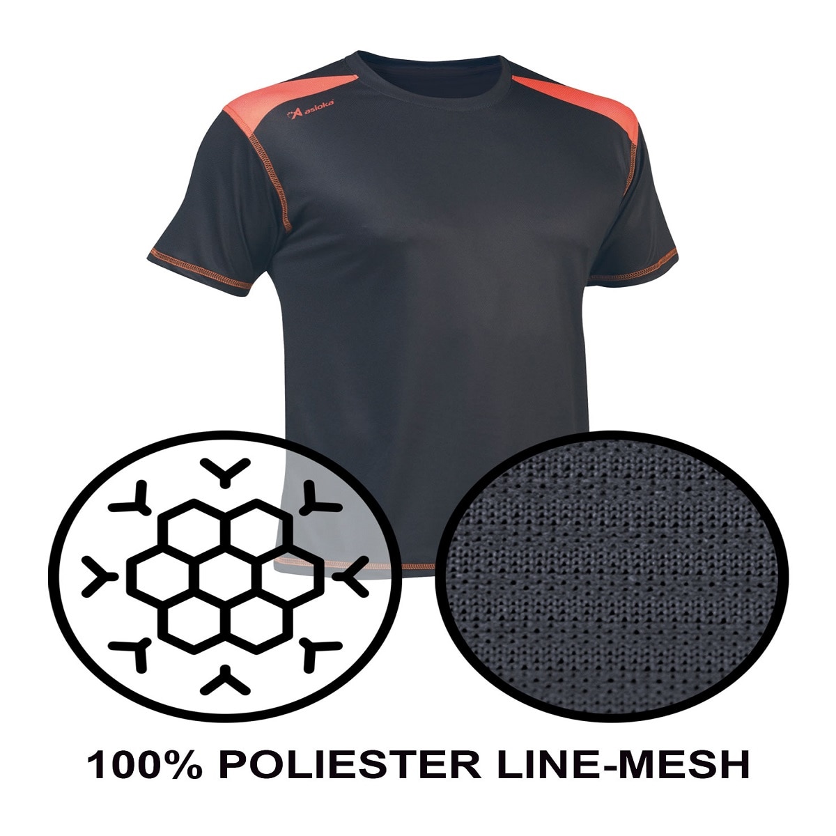 Camiseta de Running de hombre VOLGA Asioka - Gris / Naranja Gris / Naranja-5