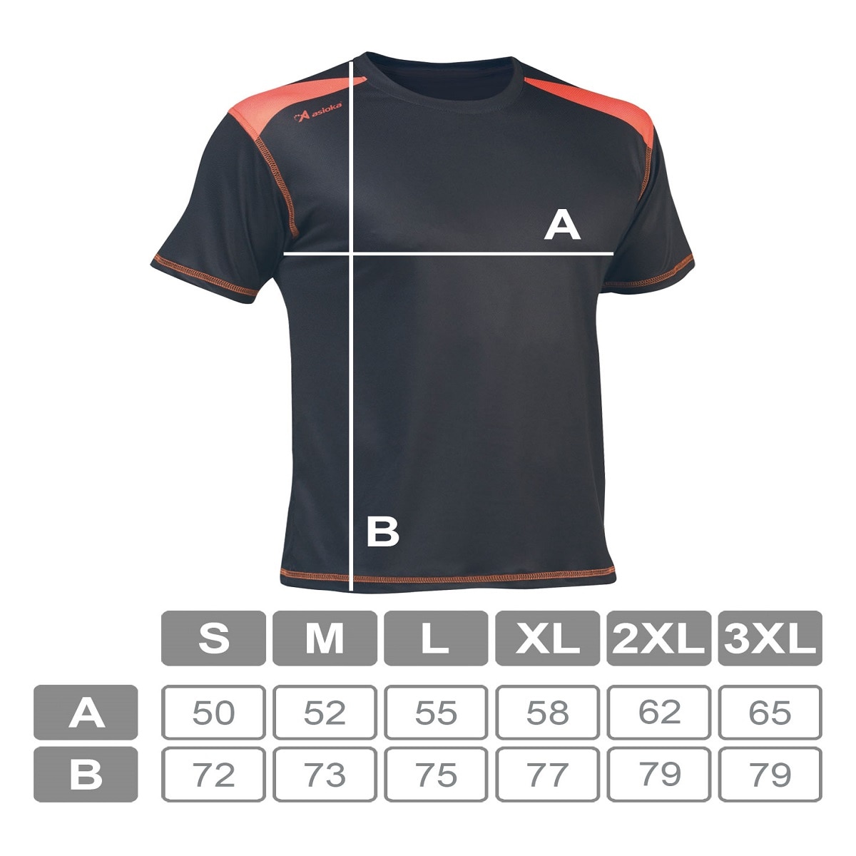 Camiseta de Running de hombre VOLGA Asioka - Gris / Naranja Gris / Naranja-7