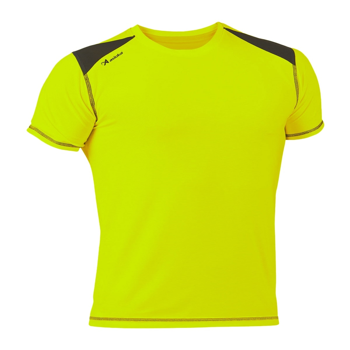Camiseta de Running de hombre VOLGA Asioka - Amarillo Flúor / Negro Amarillo Flúor / Negro-1