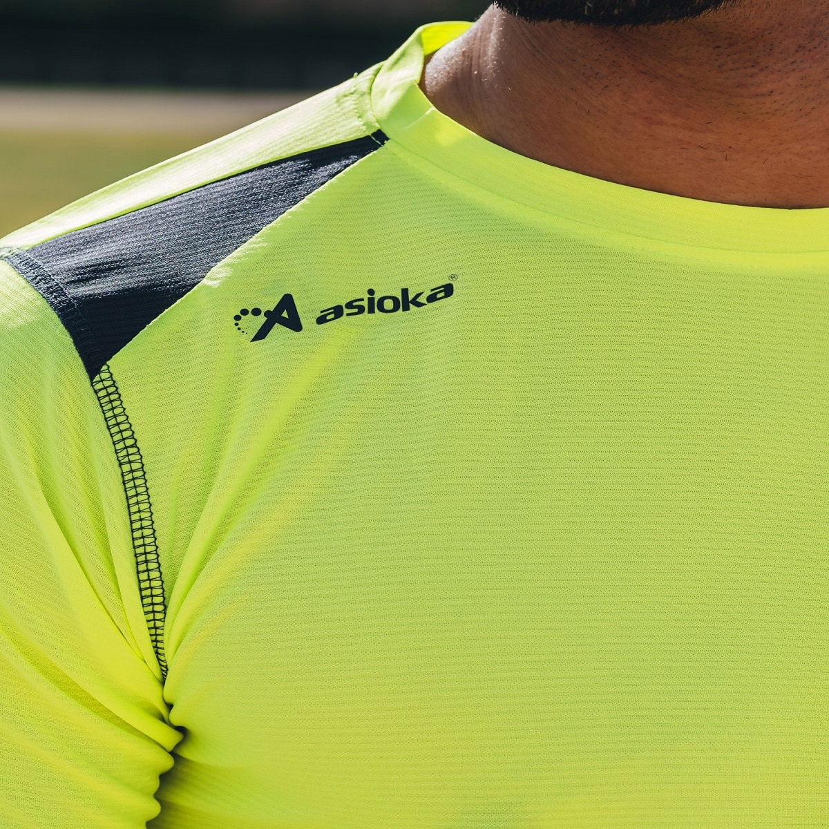 Camiseta de Running de hombre VOLGA Asioka - Amarillo Flúor / Negro Amarillo Flúor / Negro-2
