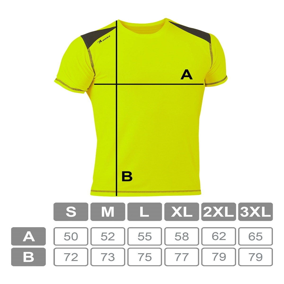 Camiseta de Running de hombre VOLGA Asioka - Amarillo Flúor / Negro Amarillo Flúor / Negro-7