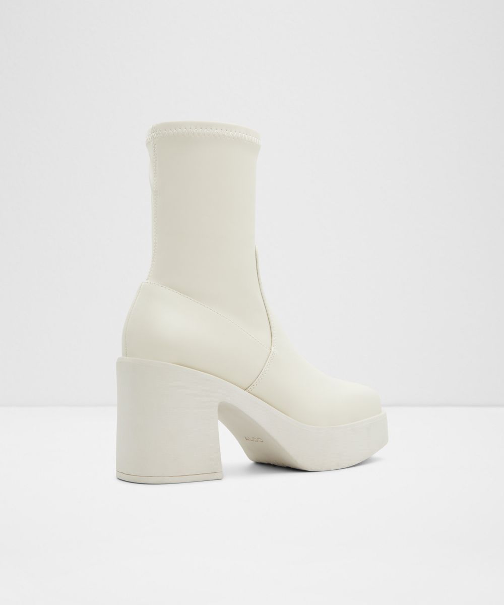 Botines de mujer con punta cuadrada - Aldo - Blanco Blanco-3