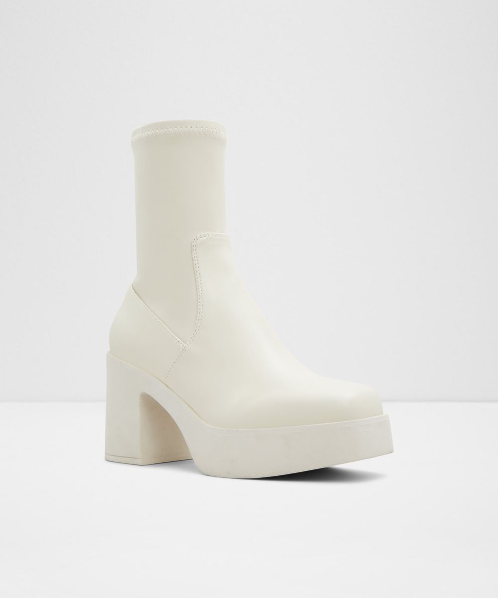 Botines de mujer con punta cuadrada - Aldo - Blanco Blanco-4