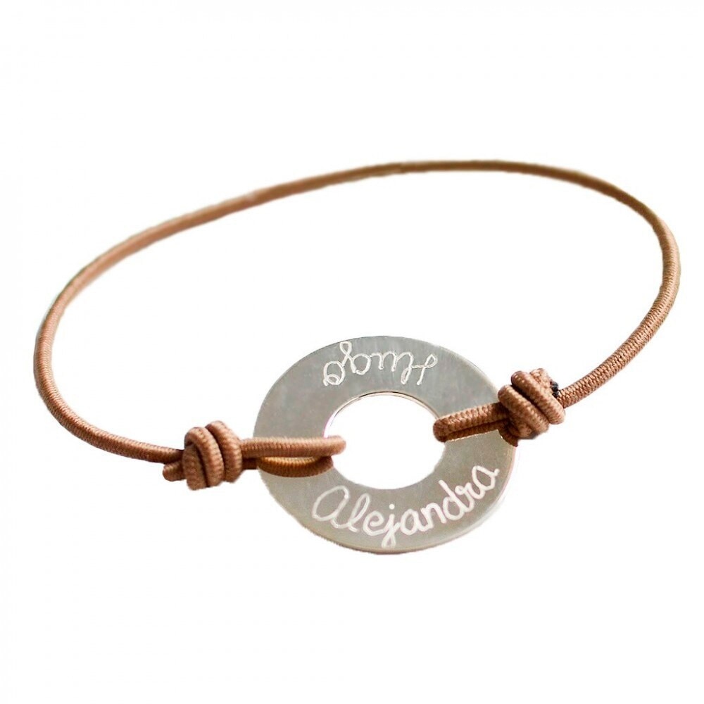 Pulsera para mujer El Recién Nacido aro de plata personalizada con nombre - Verde Verde-1