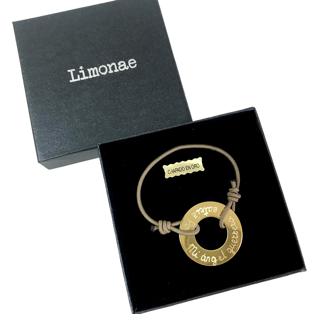 Pulsera para mujer El Recién Nacido aro de oro personalizado con nombre Dorado Dorado-2