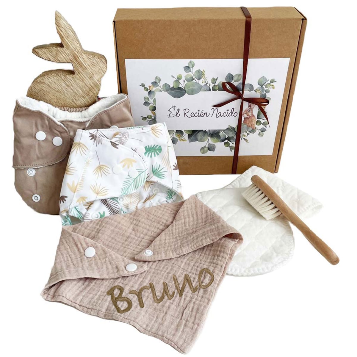 Regalos sostenible ecologicos bebé El Recién Nacido personalizable Blanco-1