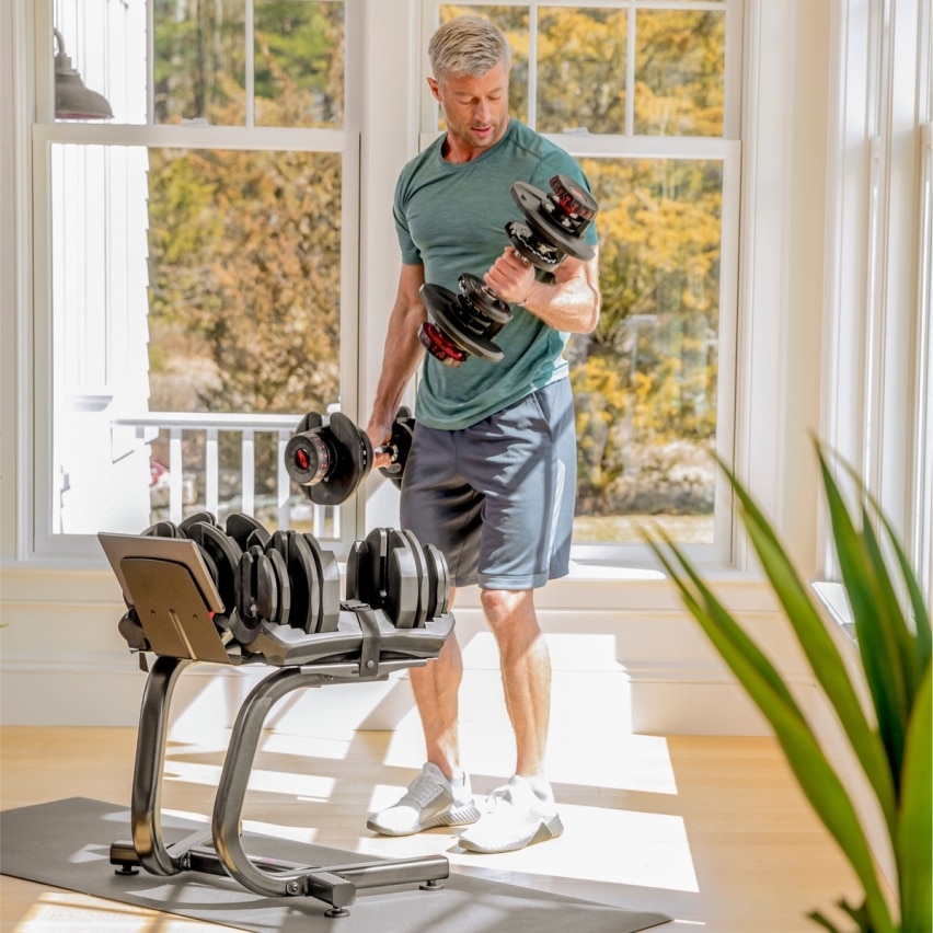 Soporte de mancuernas con rack de entretenimiento BowFlex - Negro Negro-5