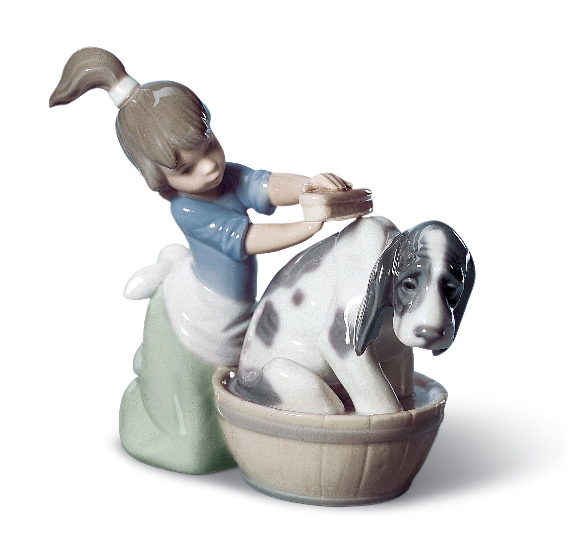 Imagen 1 de Figura decorativa Lavando al perro Lladró - Blanco Blanco
