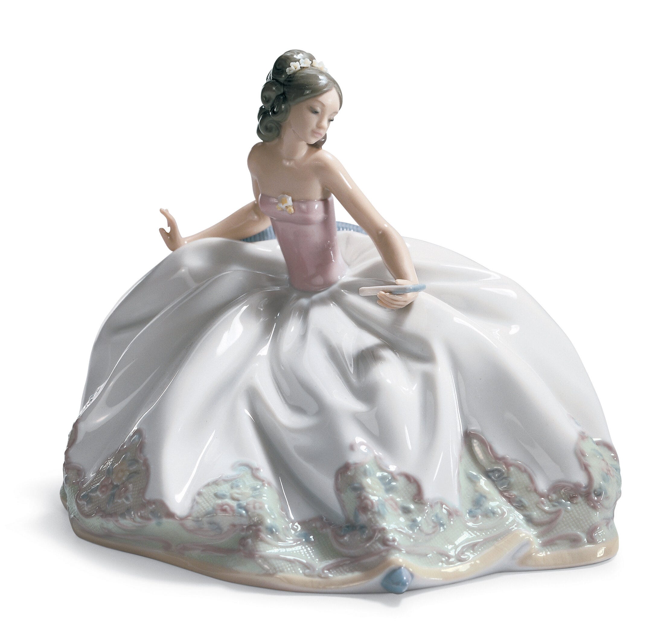 Imagen 1 de Figura decorativa Sentada en la fiesta Lladró - Blanco Blanco