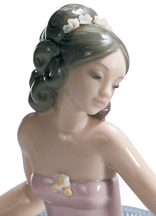 Imagen 5 de Figura decorativa Sentada en la fiesta Lladró - Blanco Blanco