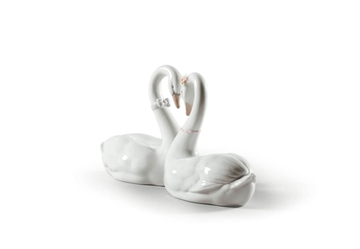 Figura cisnes Corazón blanco Lladró Blanco-2