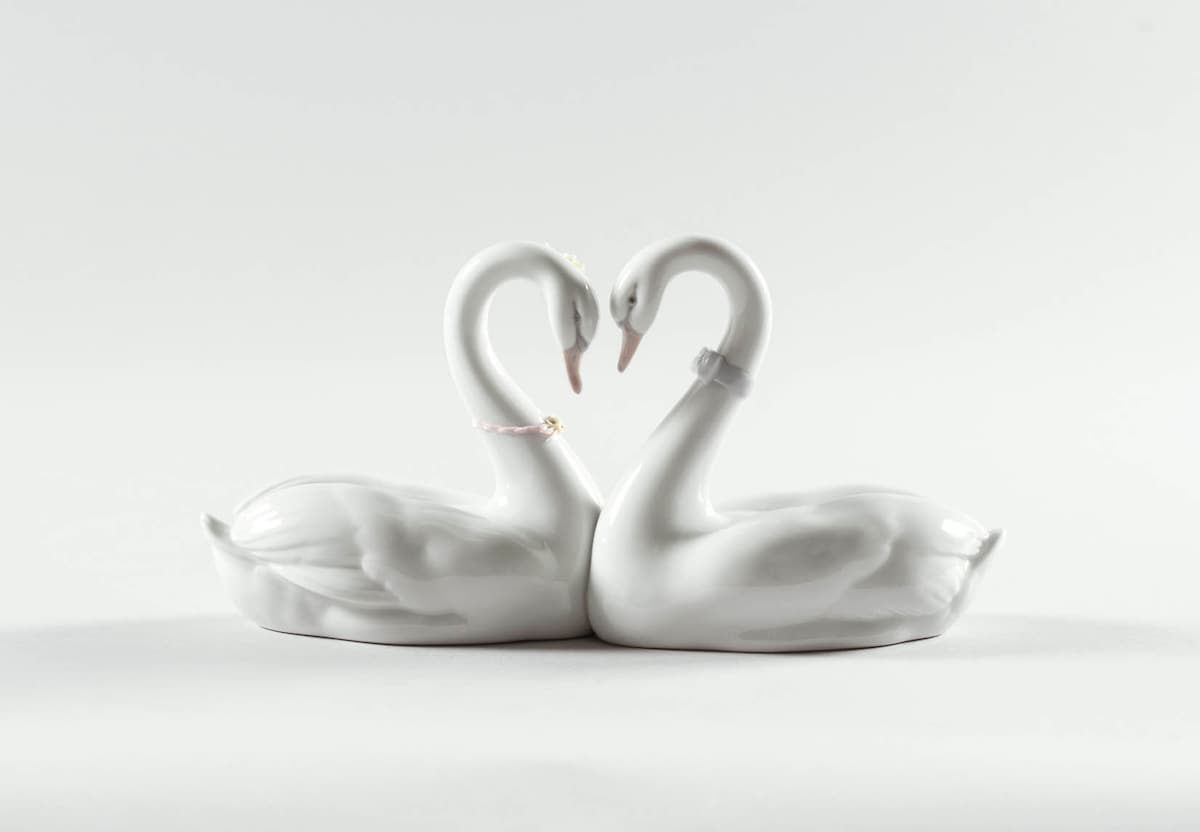 Figura cisnes Corazón blanco Lladró Blanco-3