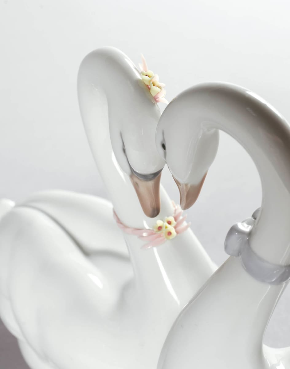 Figura cisnes Corazón blanco Lladró Blanco-5