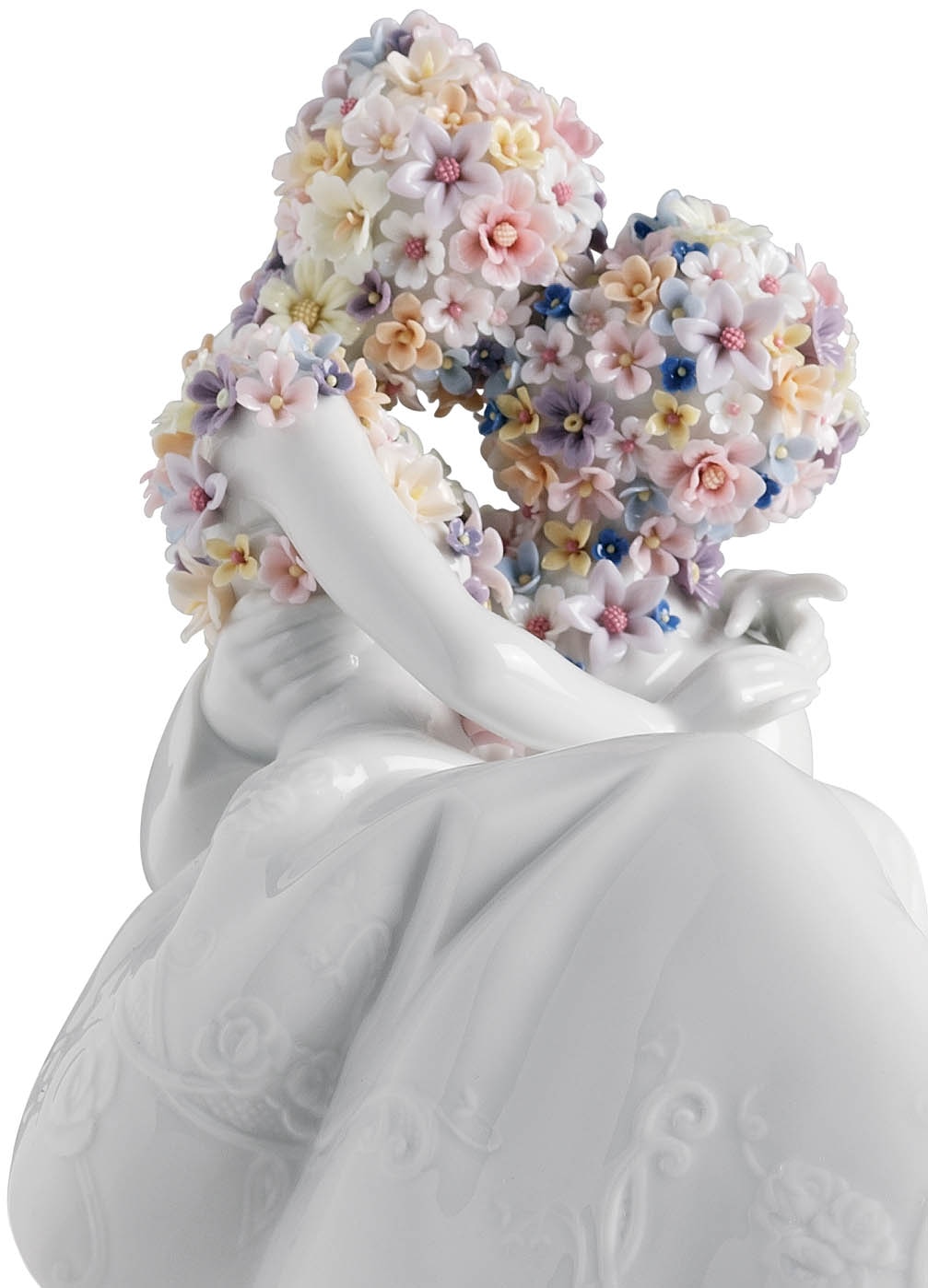 Imagen 2 de Figura joven pareja Amor II con flores Lladró - Blanco Blanco