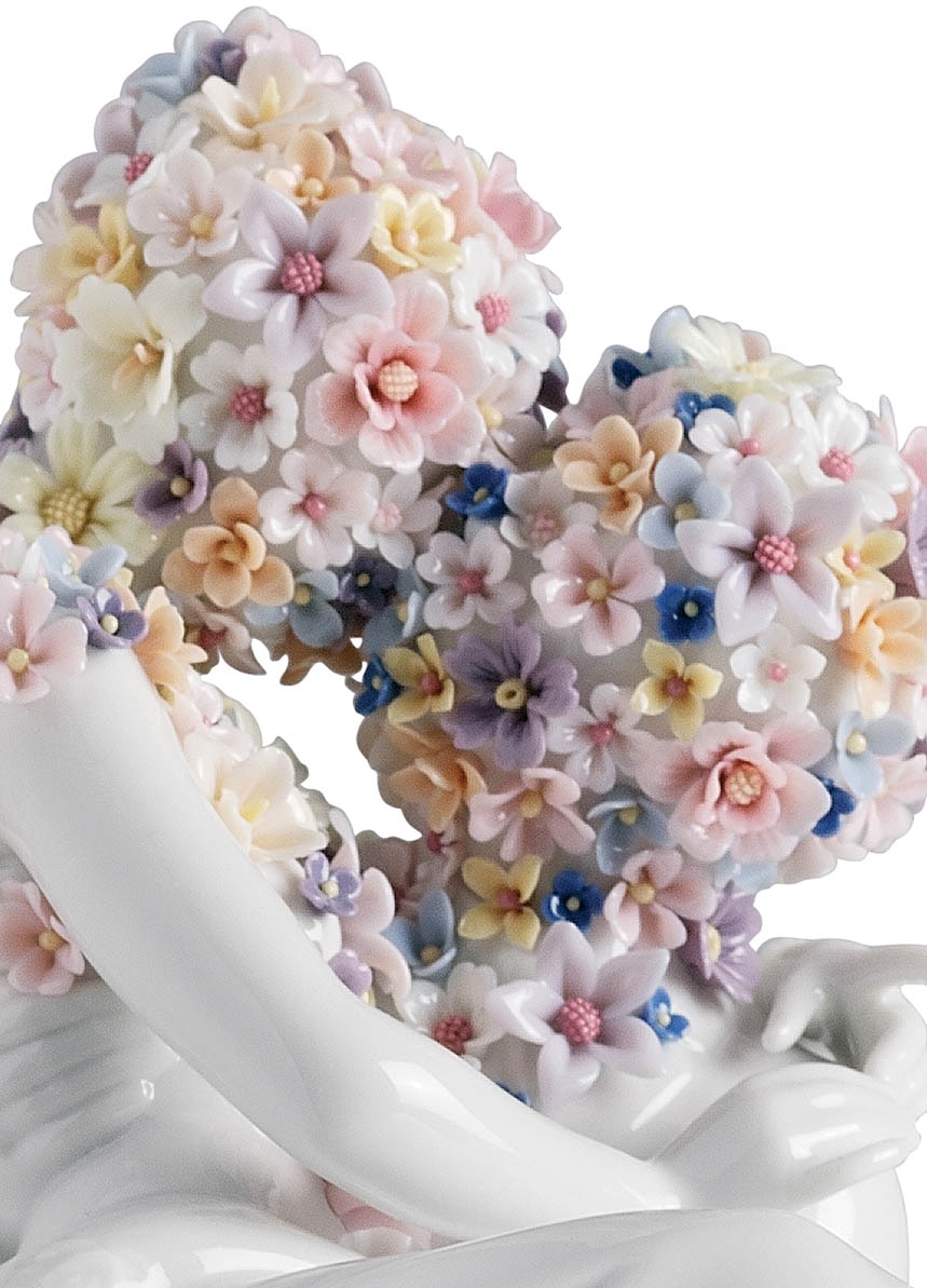 Imagen 4 de Figura joven pareja Amor II con flores Lladró - Blanco Blanco