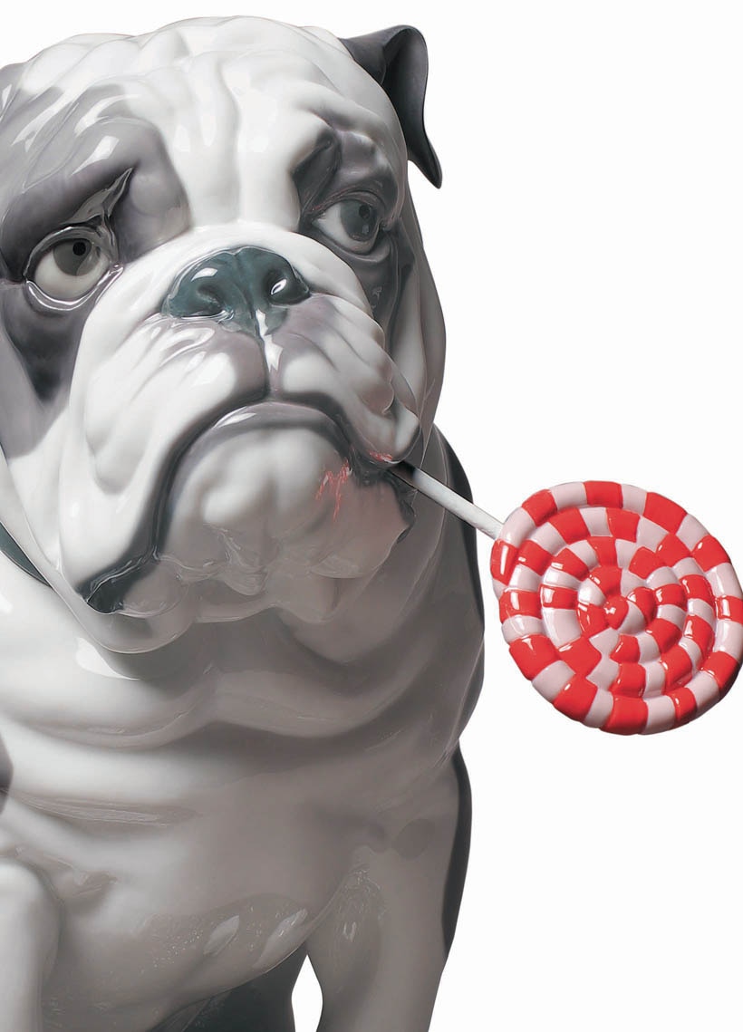 Imagen 2 de Figura Decorativa perro Bulldog con piruleta Lladró - Multicolor Multicolor