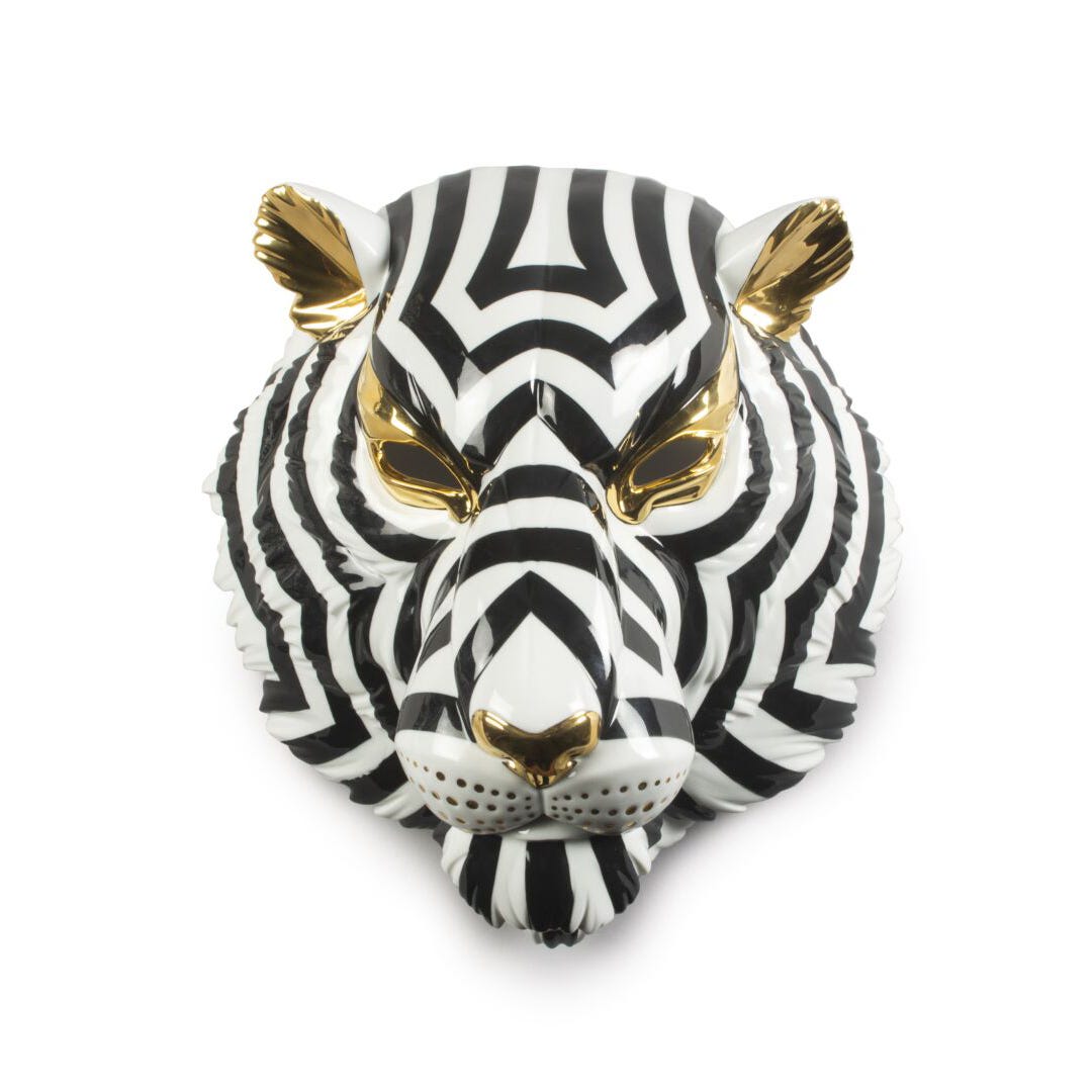 Figura decorativa   Máscara Tigre. Negro y oro Lladró